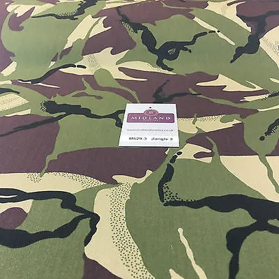 Army Military Camouflage 100% Cotton Drill Medium Weight Fabric 58" M629 Mtex