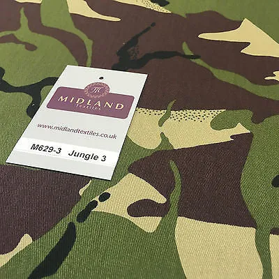 Army Military Camouflage 100% Cotton Drill Medium Weight Fabric 58" M629 Mtex