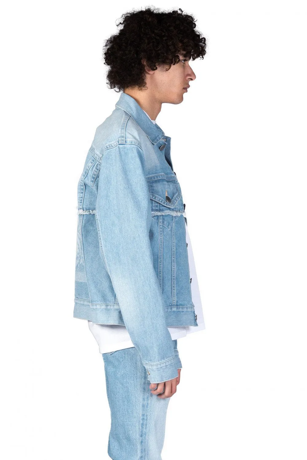 Blue Denim Akari Print Jacket