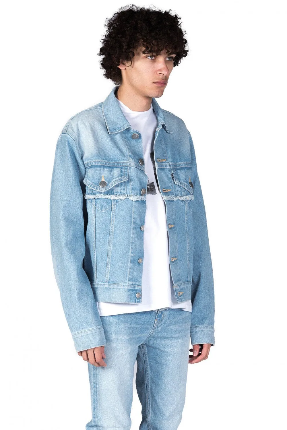 Blue Denim Akari Print Jacket