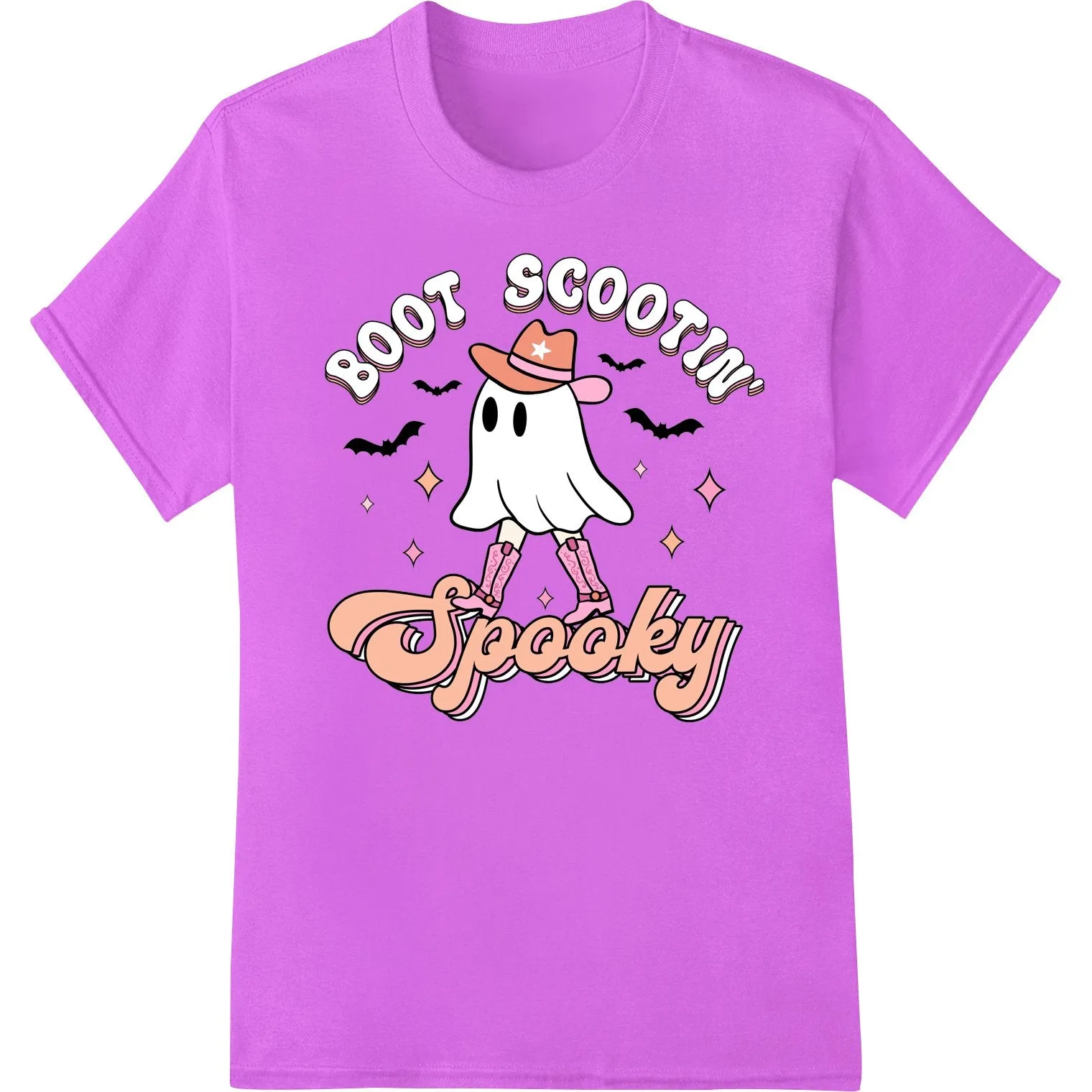 Boot Scootin' Spooky Ghost: Halloween DTF Print Heat Transfer