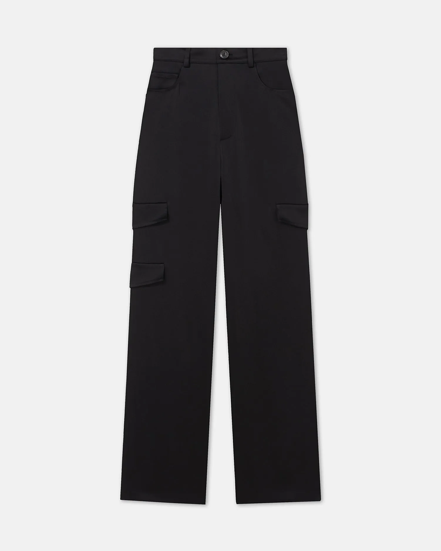 Cais - Slip Satin Cargo Pants - Black