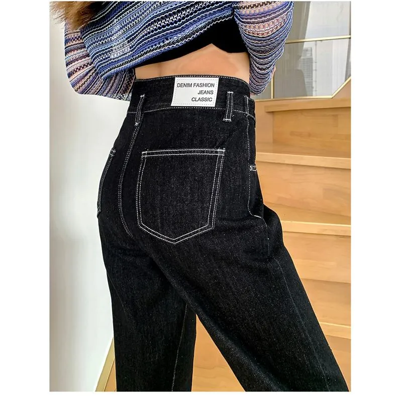 Cropped High-Waisted Harem Loose Fit Carrot Straight Jeans