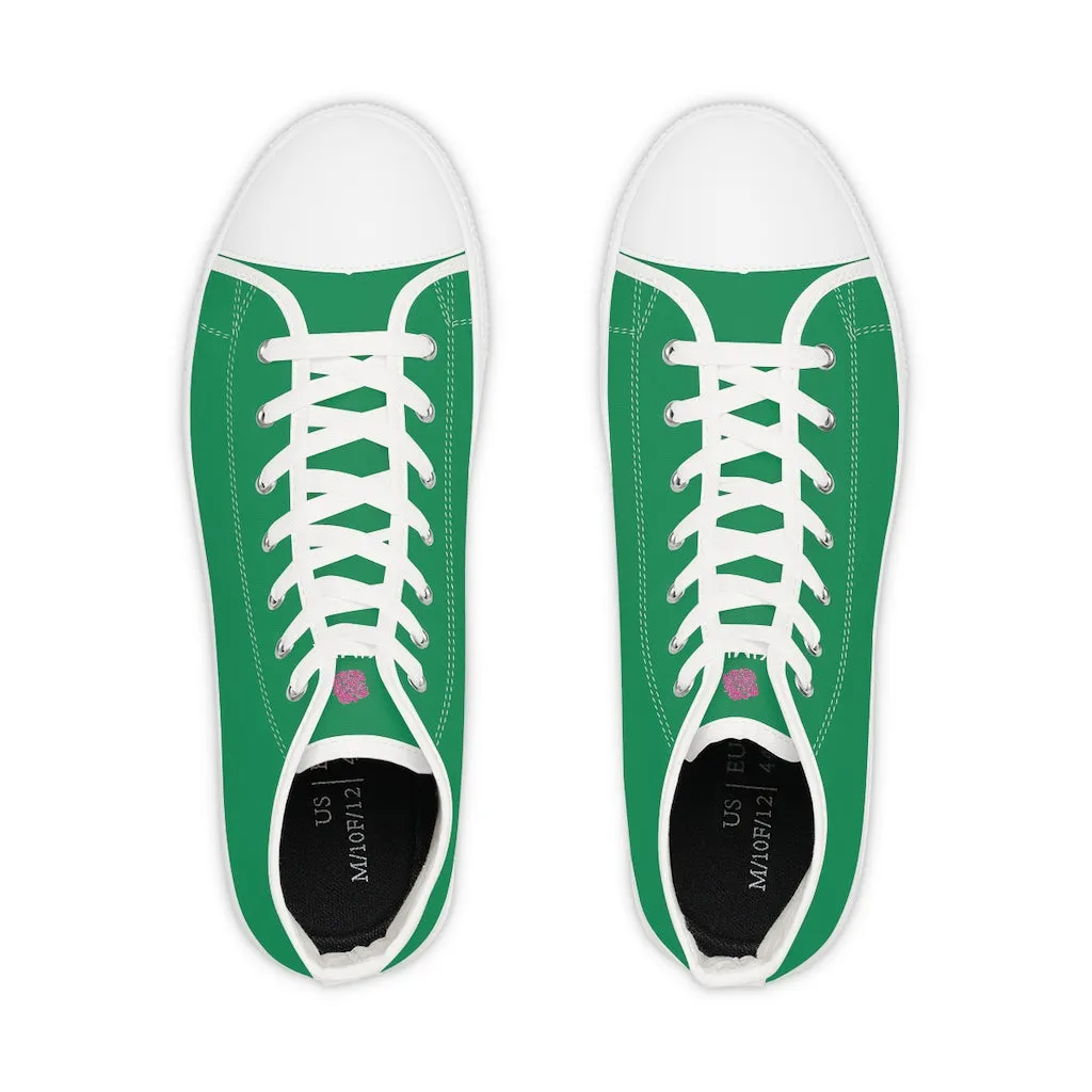 Dark Green Men's High Tops, Modern Minimalist Best Men's High Top Sneakers (US Size: 5-14)