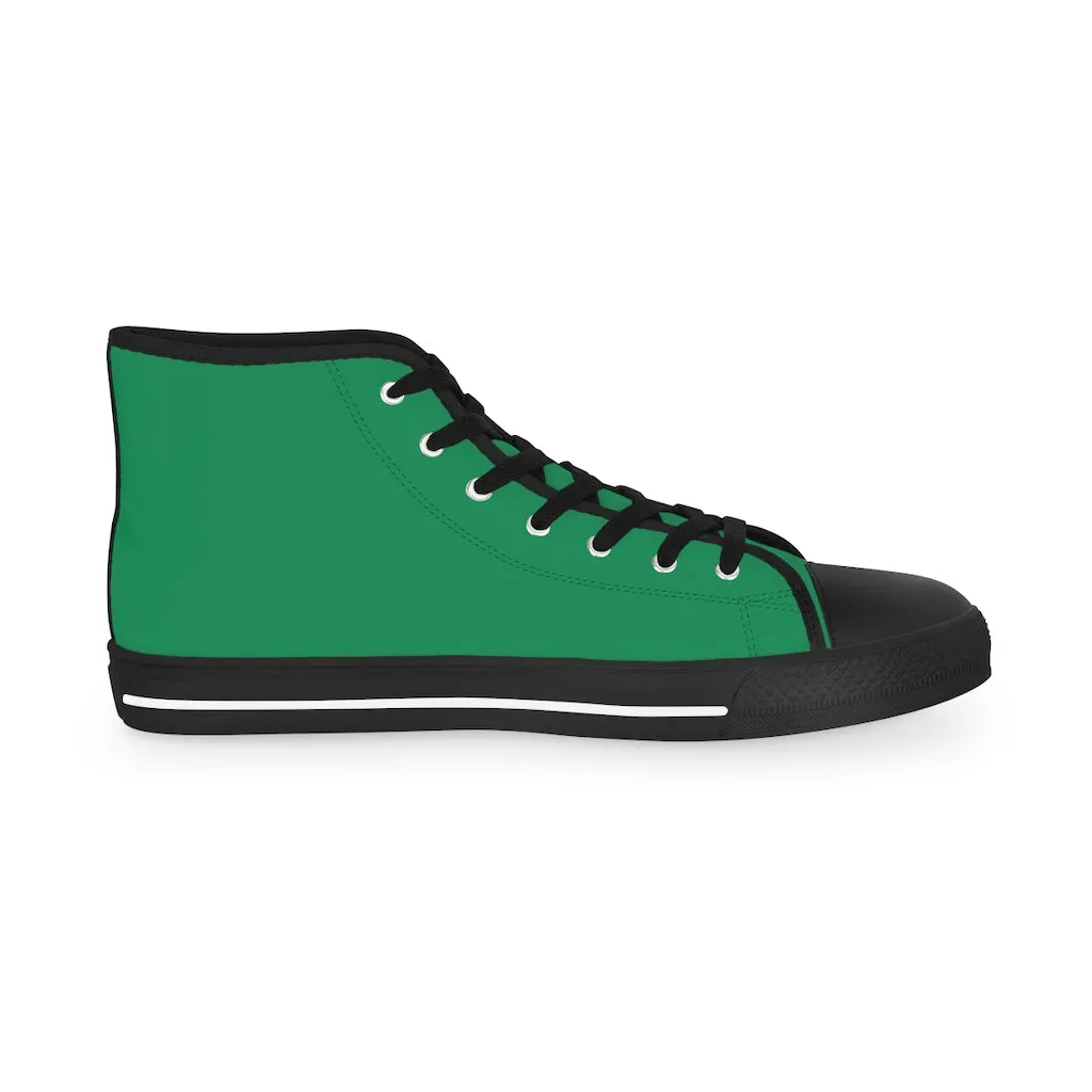 Dark Green Men's High Tops, Modern Minimalist Best Men's High Top Sneakers (US Size: 5-14)