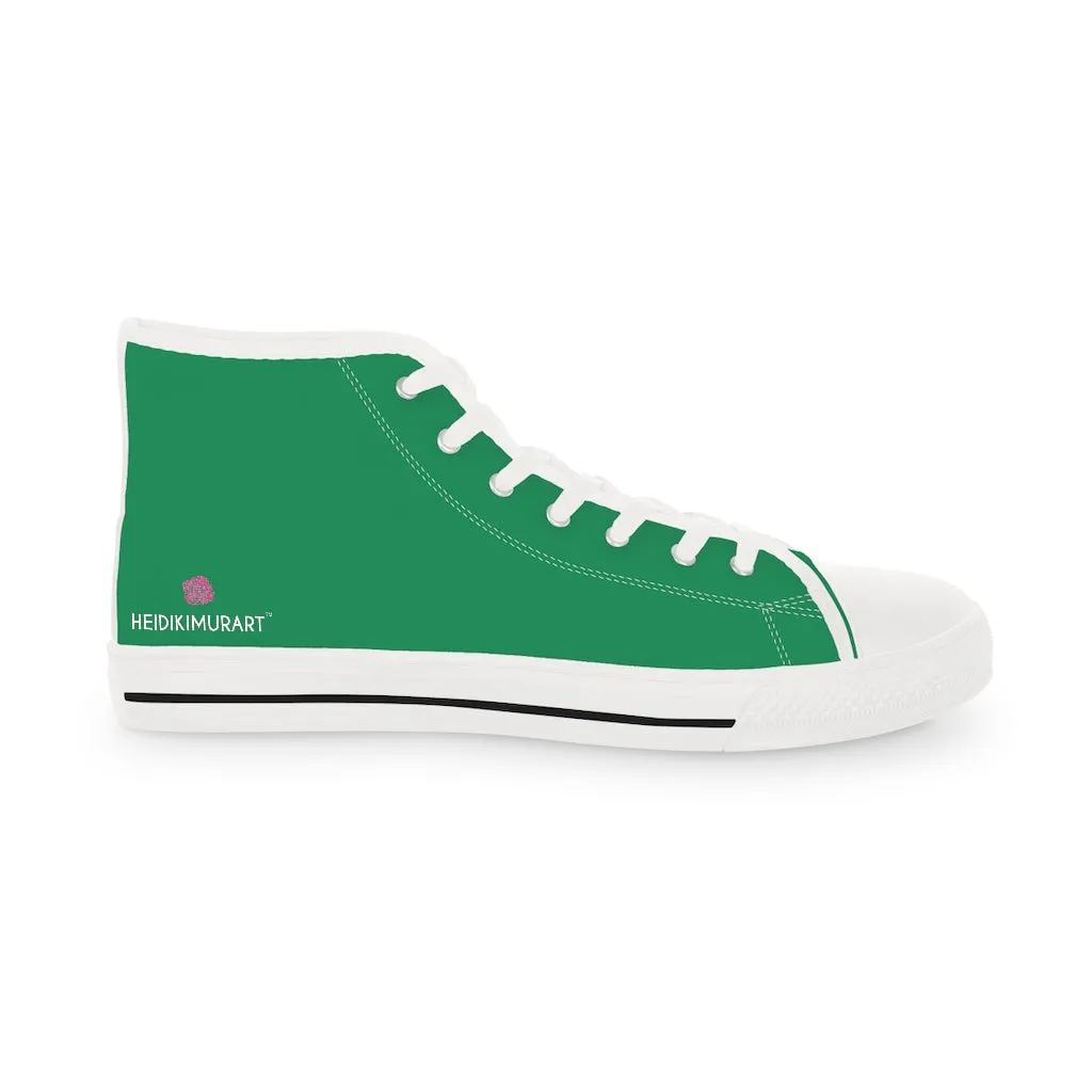 Dark Green Men's High Tops, Modern Minimalist Best Men's High Top Sneakers (US Size: 5-14)