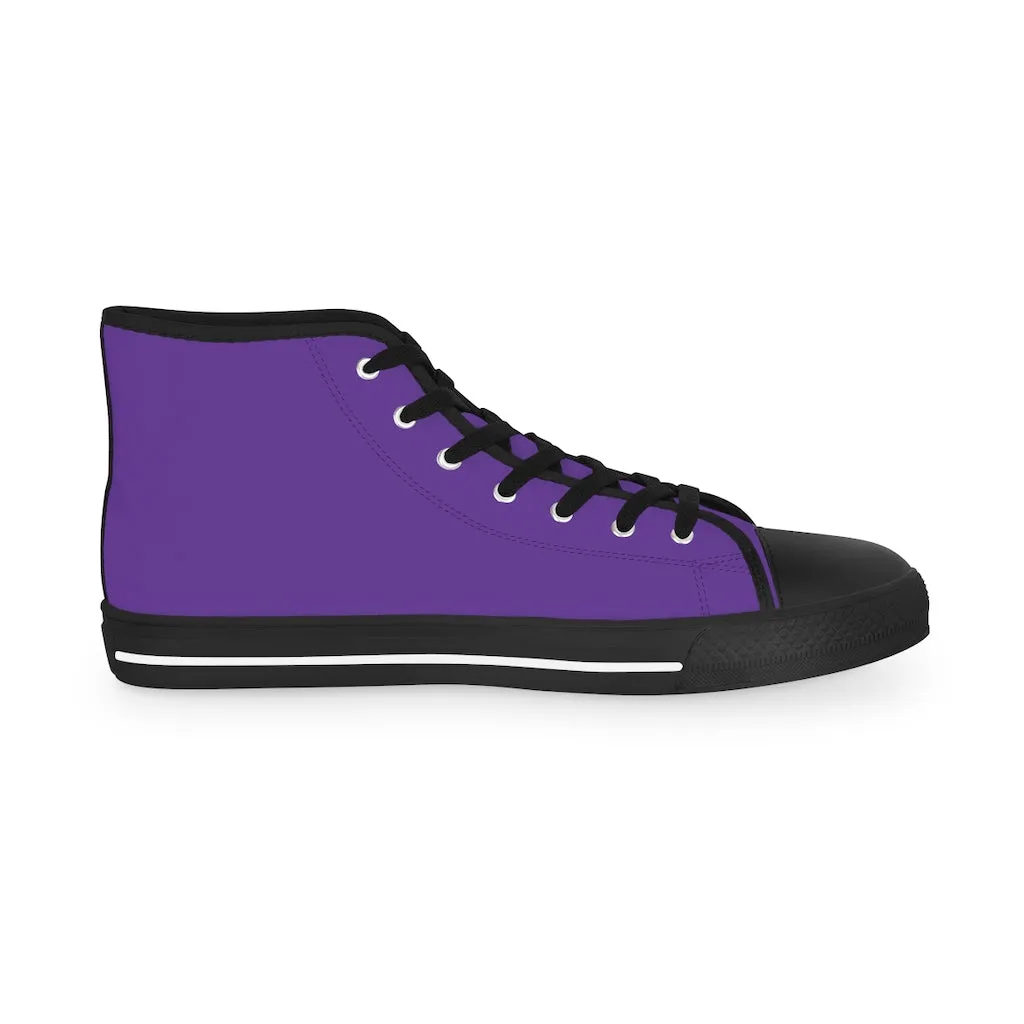 Dark Purple Men's High Tops, Modern Minimalist Best Men's High Top Sneakers  (US Size: 5-14)