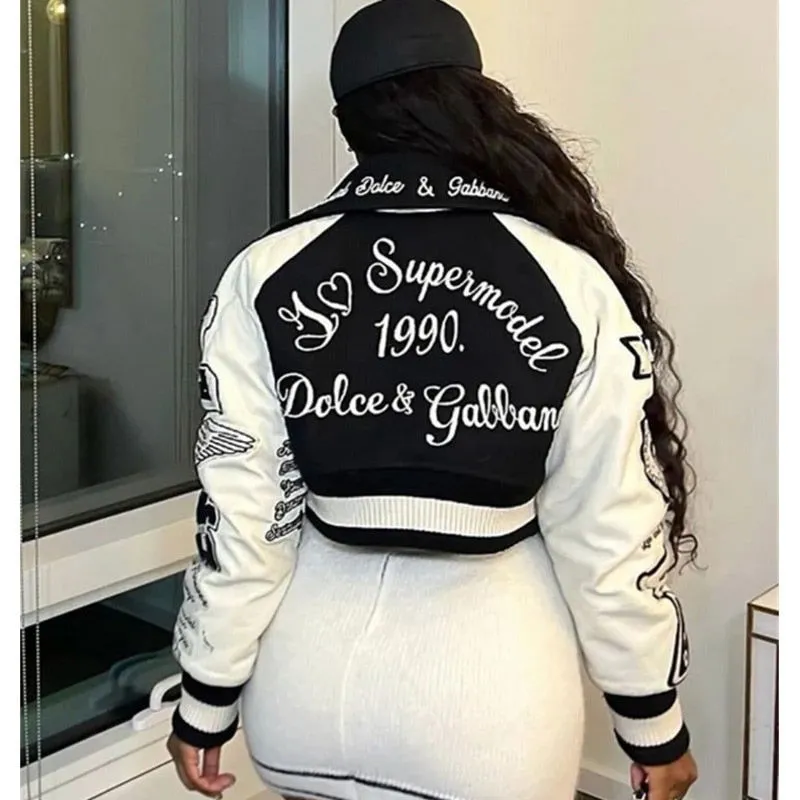 DG Embroidery Patchwork Varsity Bomber Jackets