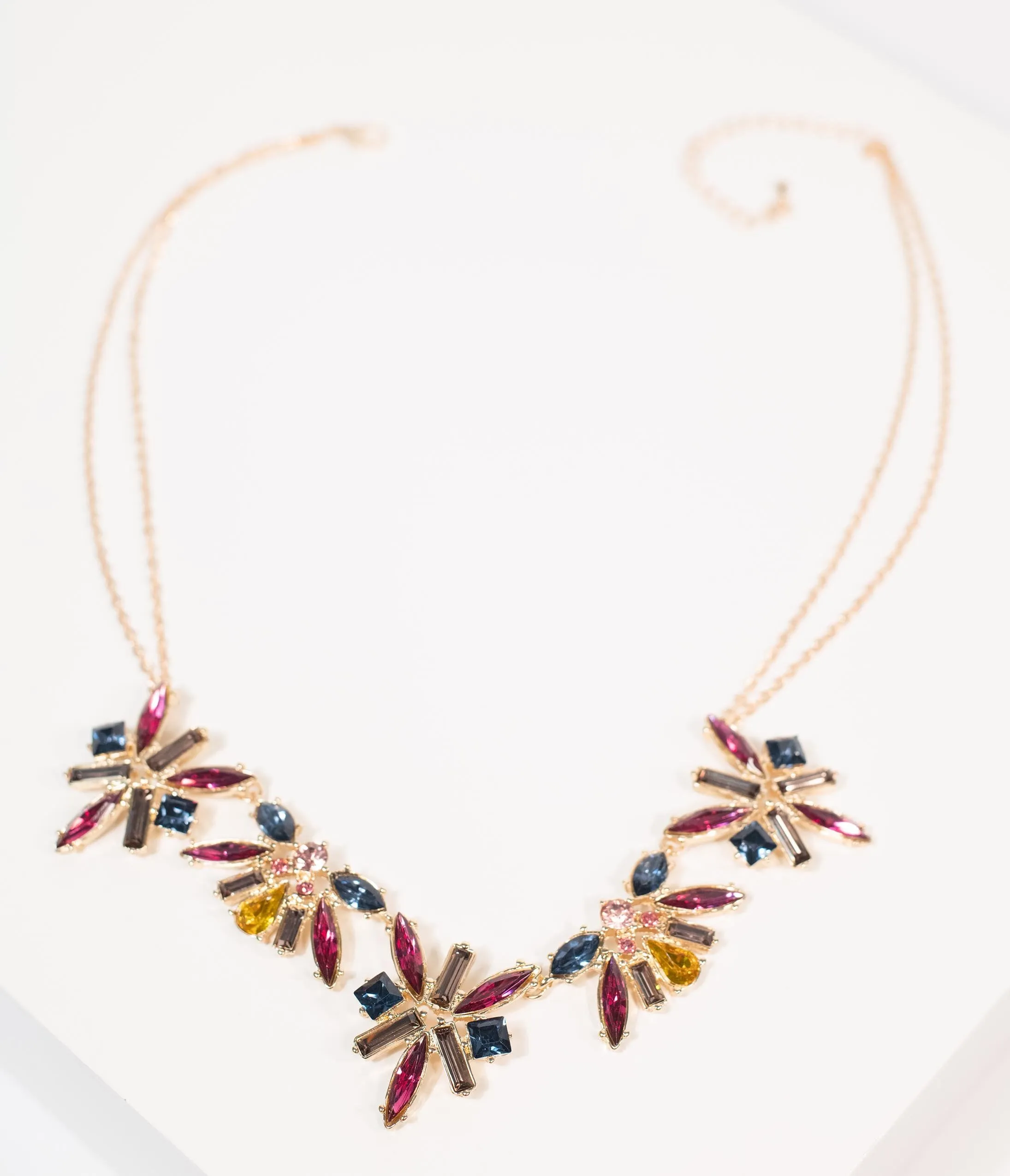 Gold & Multicolor Rhinestone Necklace