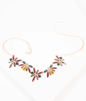 Gold & Multicolor Rhinestone Necklace