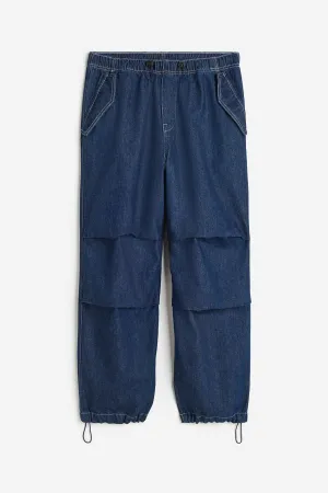 H&M Loose Fit Parachute Jeans, dark blue