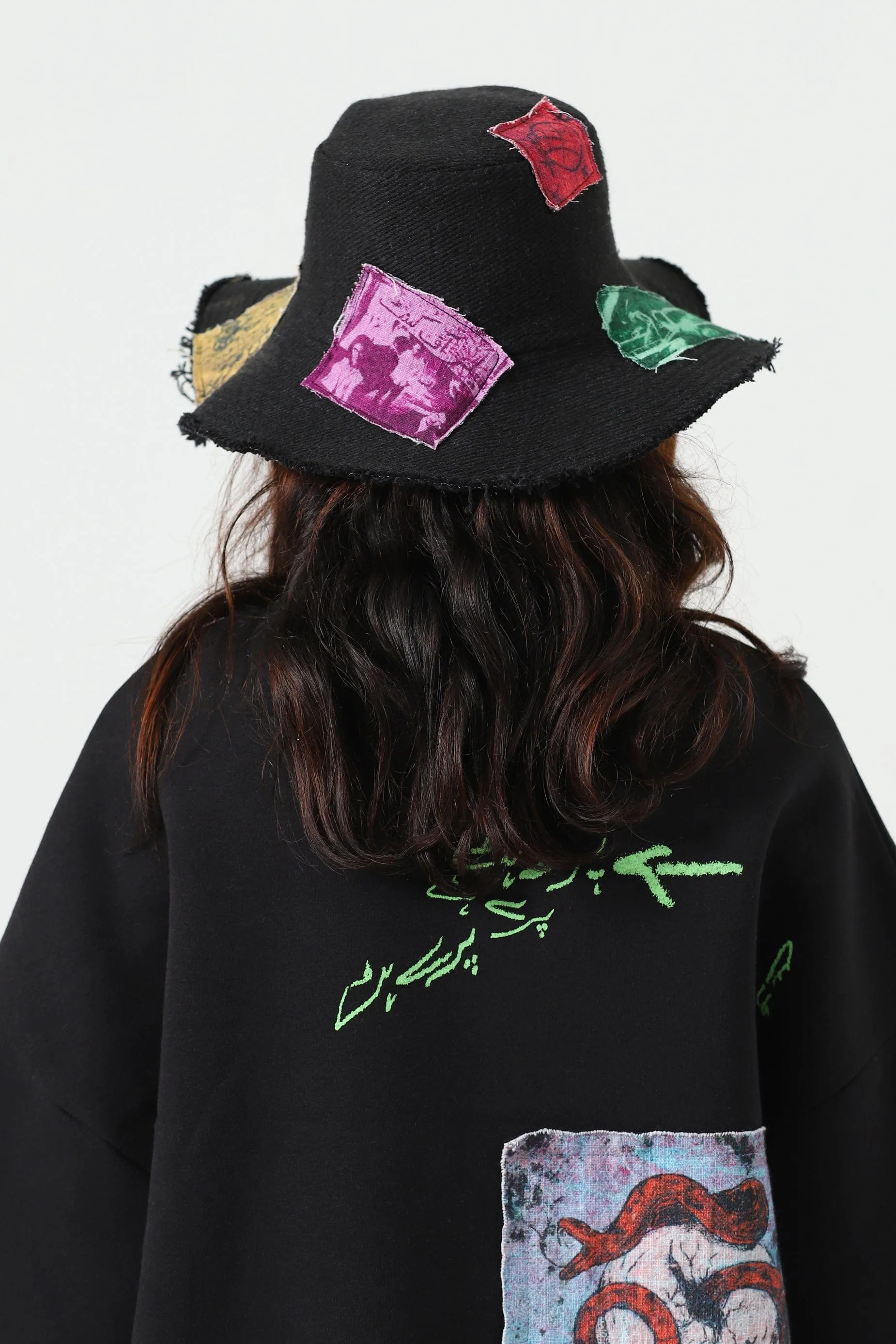 HANDWOVEN PATCH BUCKET HAT