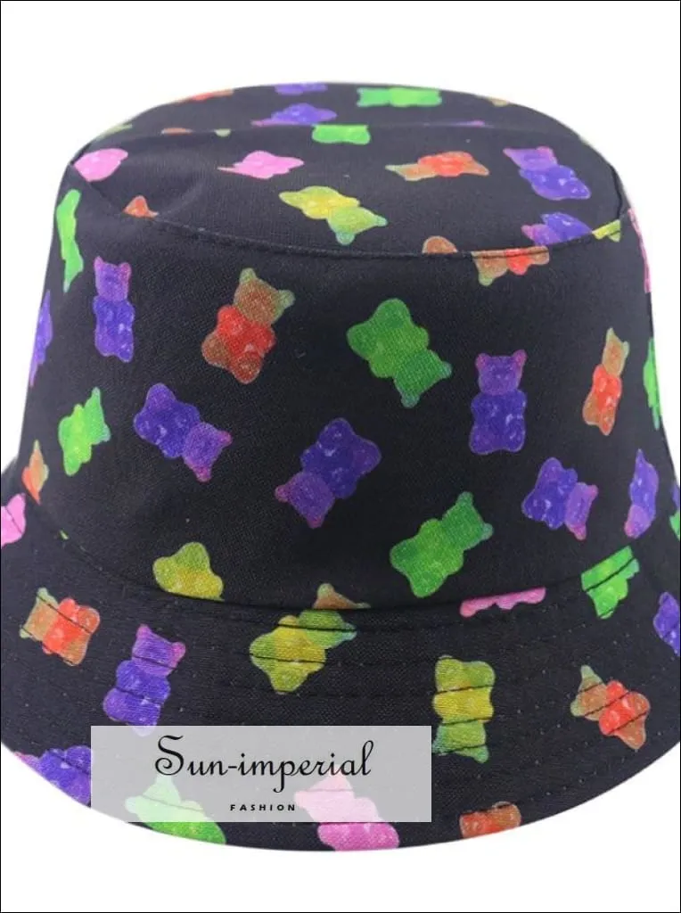 Hot Pink and orange Paint Splash Print Reversible Black White Cow Pattern Women Bucket Hat