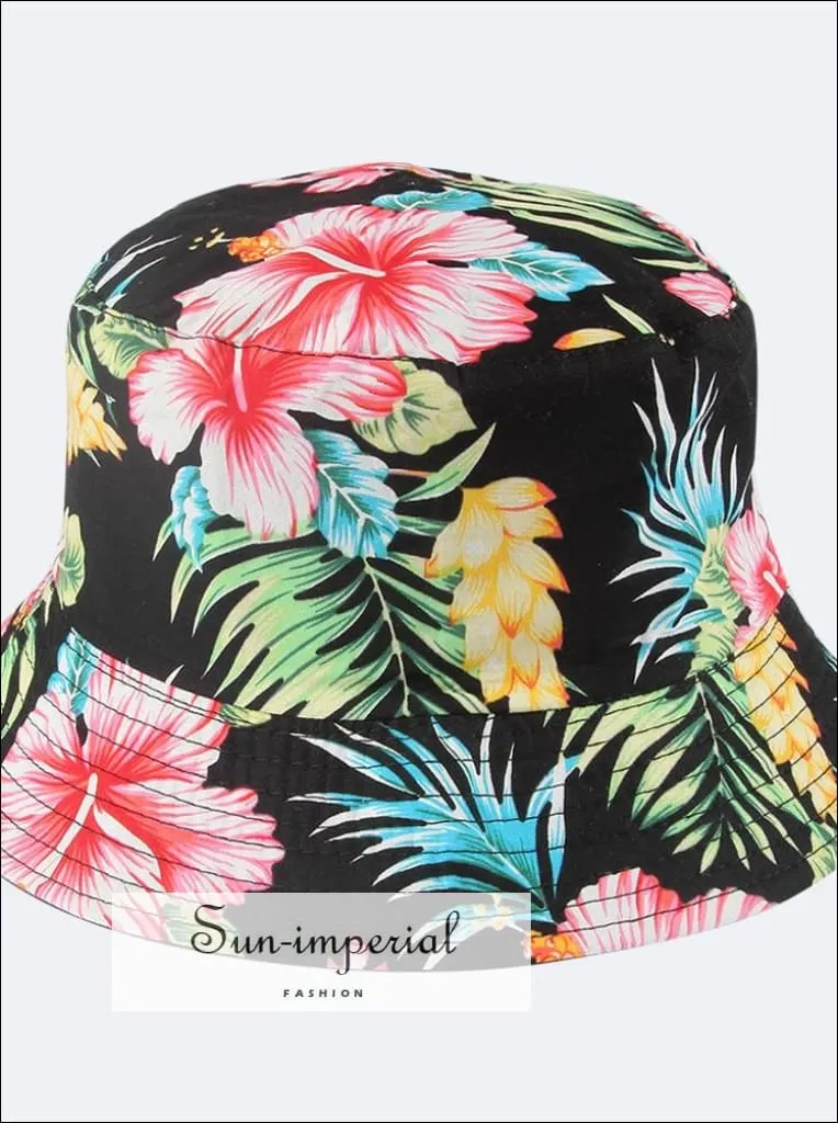 Hot Pink and orange Paint Splash Print Reversible Black White Cow Pattern Women Bucket Hat