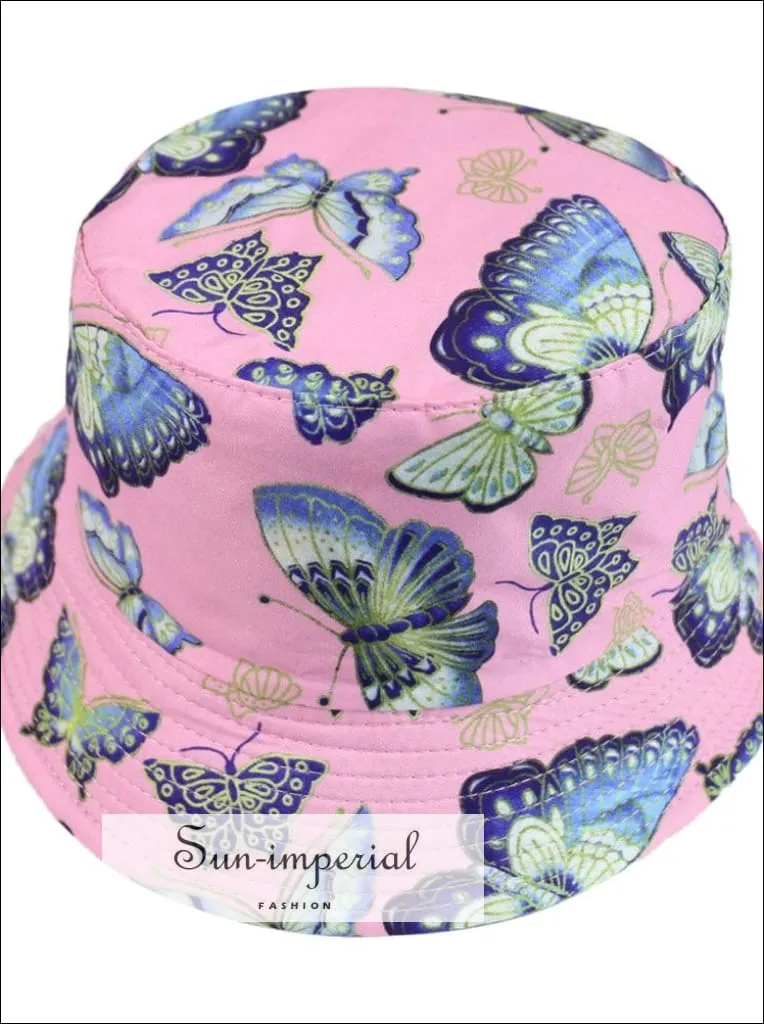 Hot Pink and orange Paint Splash Print Reversible Black White Cow Pattern Women Bucket Hat