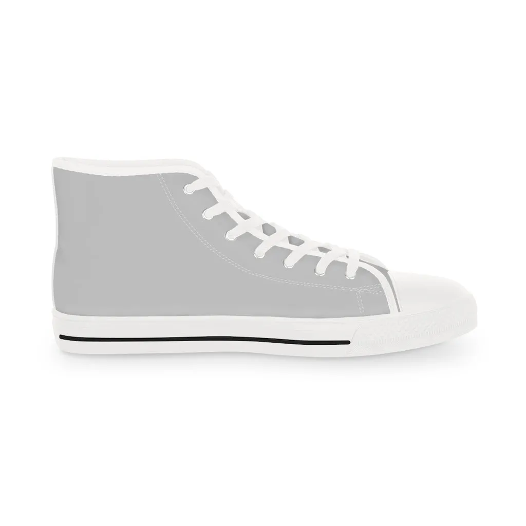 Light Grey Men's High Tops, Modern Minimalist Best Men's High Top Sneakers (US Size: 5-14)