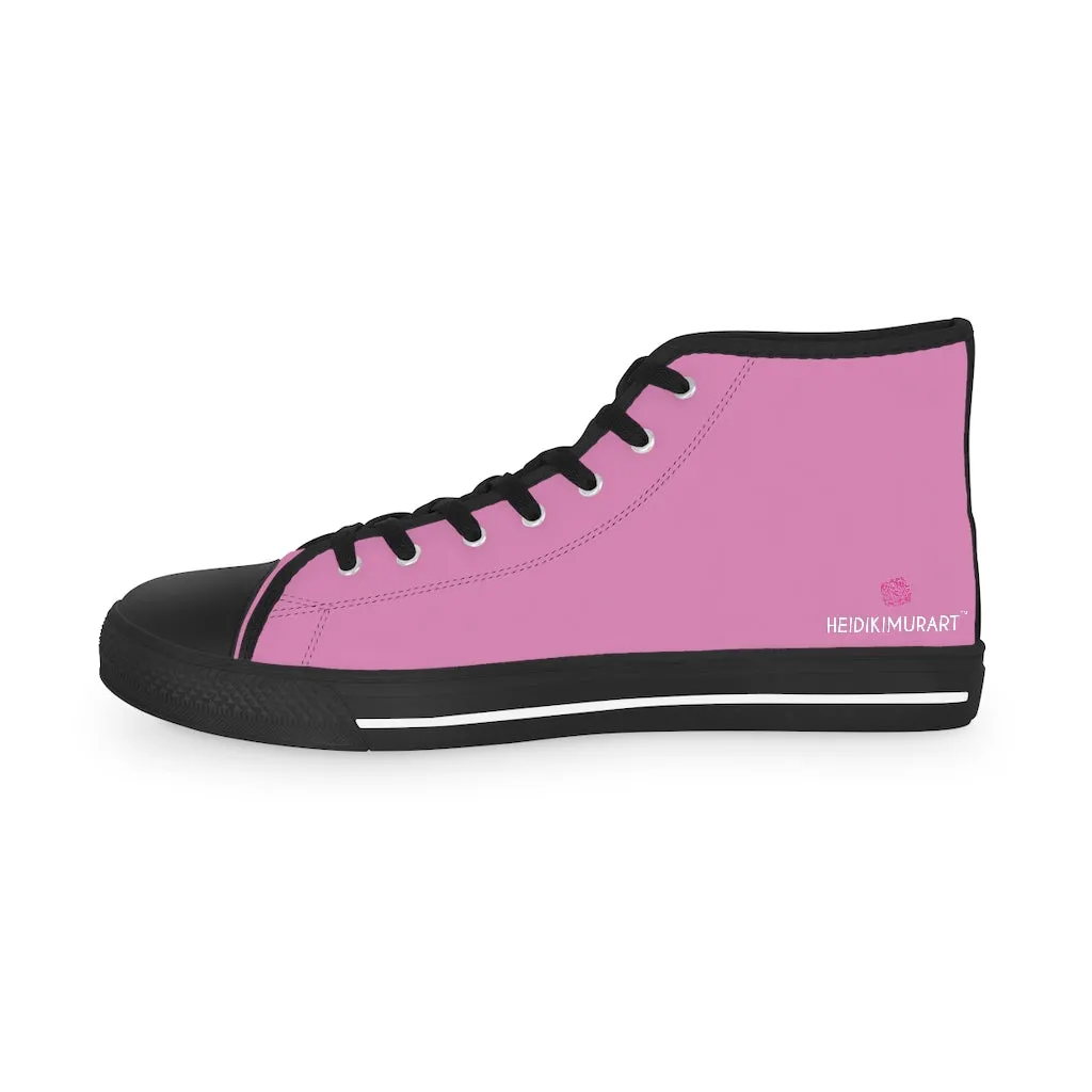 Light Pink Men's High Tops, Modern Minimalist Best Men's High Top Sneakers (US Size: 5-14)