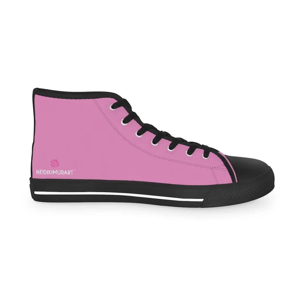 Light Pink Men's High Tops, Modern Minimalist Best Men's High Top Sneakers (US Size: 5-14)