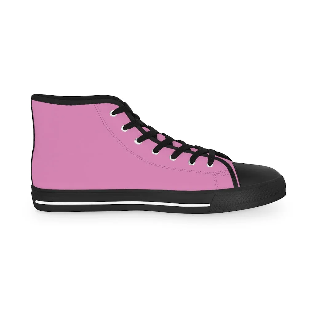 Light Pink Men's High Tops, Modern Minimalist Best Men's High Top Sneakers (US Size: 5-14)