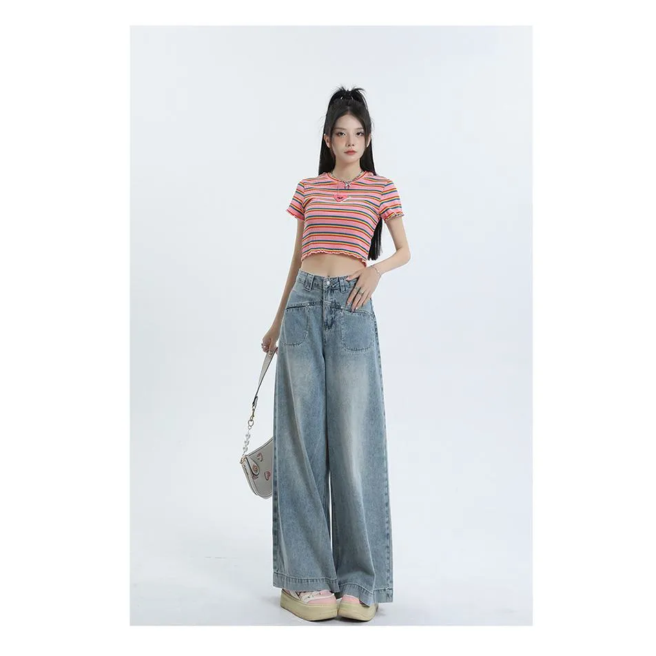 Loose Fit Wide-Leg Versatile High-Waisted Flare Leg Jeans