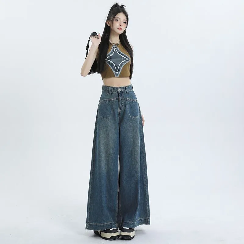 Loose Fit Wide-Leg Versatile High-Waisted Flare Leg Jeans