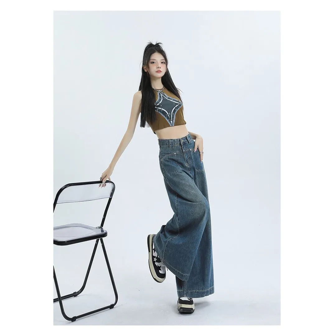 Loose Fit Wide-Leg Versatile High-Waisted Flare Leg Jeans