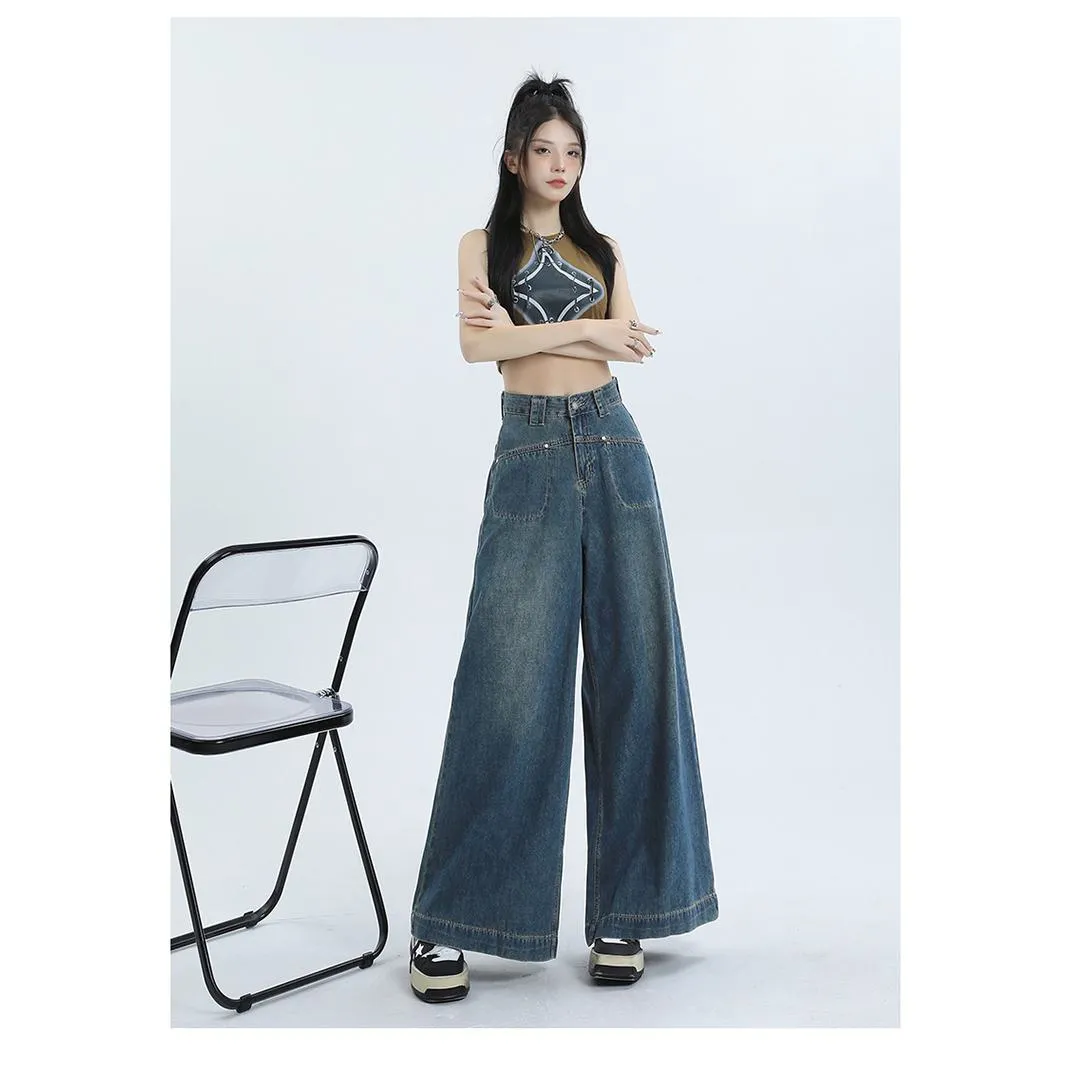 Loose Fit Wide-Leg Versatile High-Waisted Flare Leg Jeans