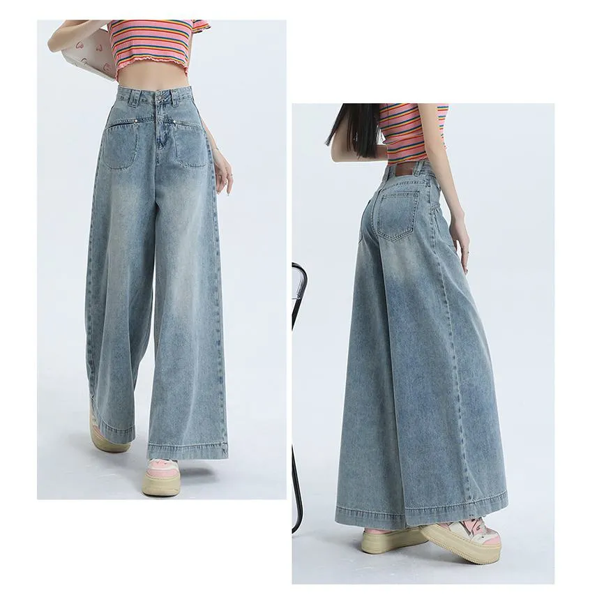 Loose Fit Wide-Leg Versatile High-Waisted Flare Leg Jeans