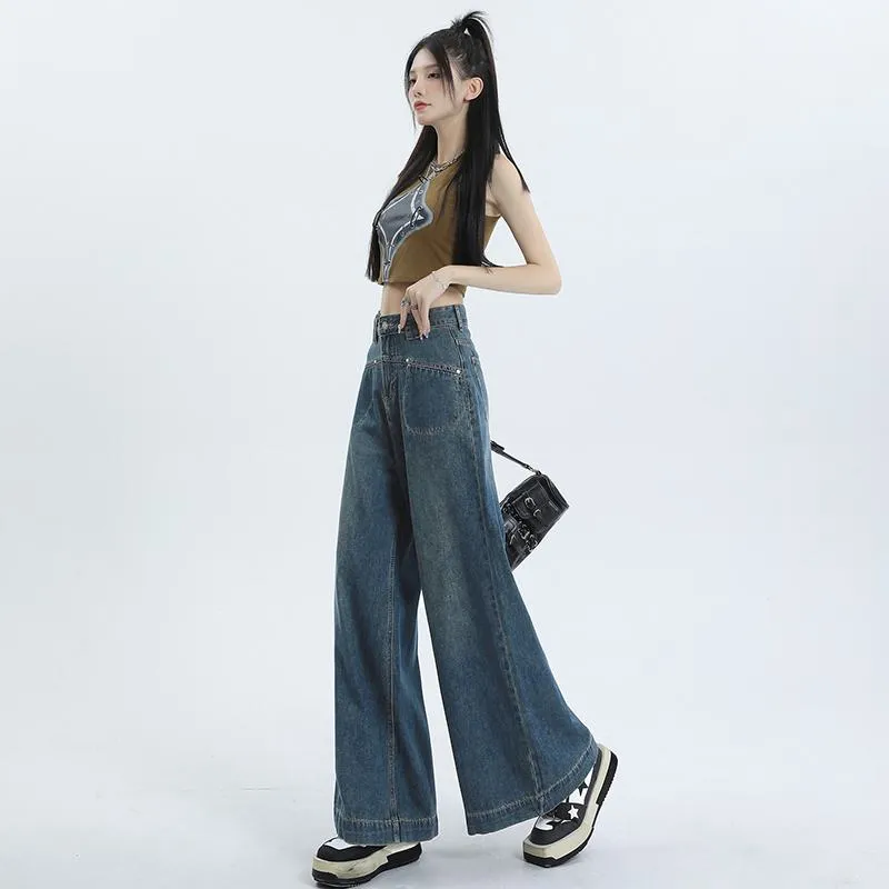 Loose Fit Wide-Leg Versatile High-Waisted Flare Leg Jeans