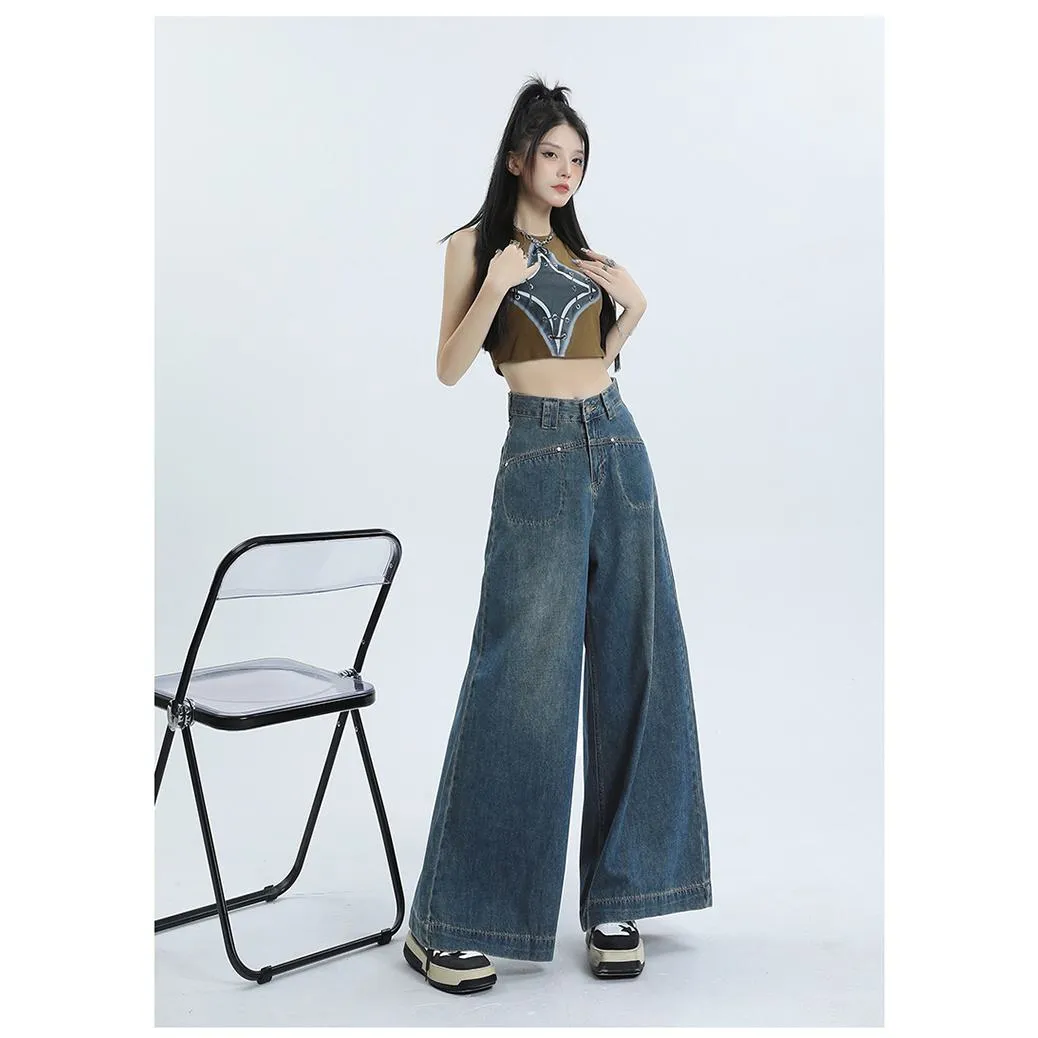 Loose Fit Wide-Leg Versatile High-Waisted Flare Leg Jeans