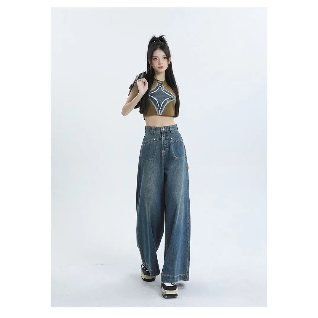 Loose Fit Wide-Leg Versatile High-Waisted Flare Leg Jeans