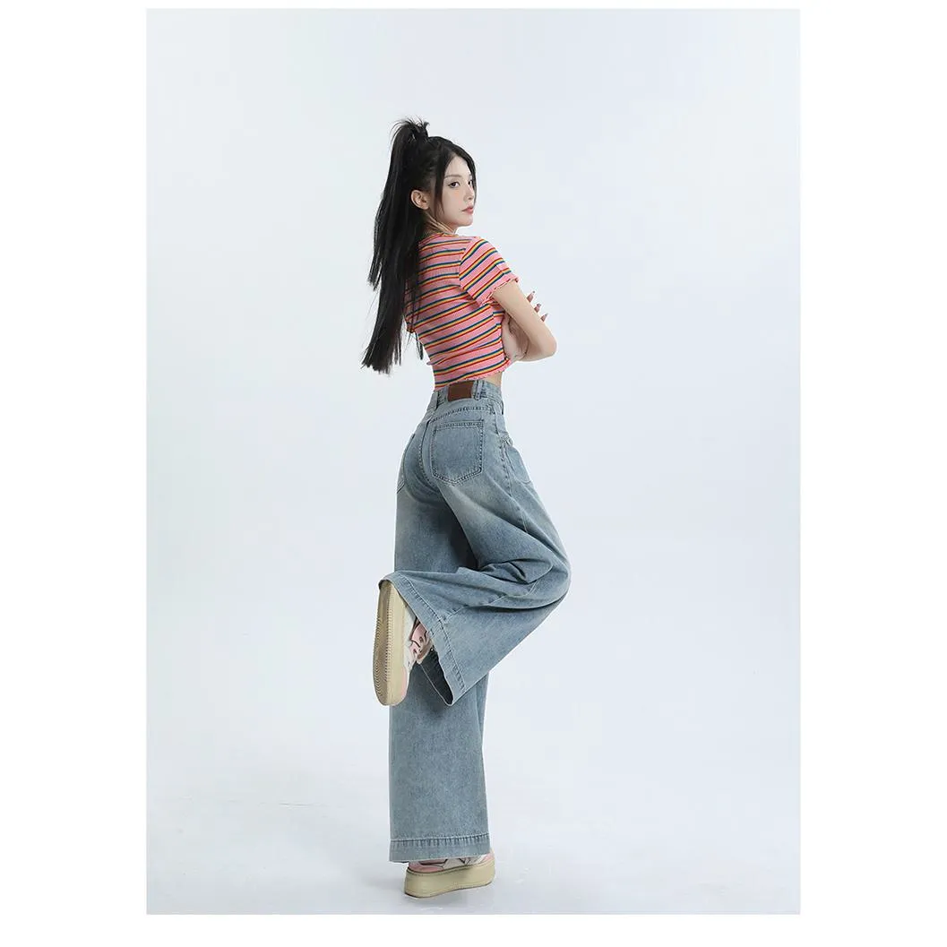 Loose Fit Wide-Leg Versatile High-Waisted Flare Leg Jeans