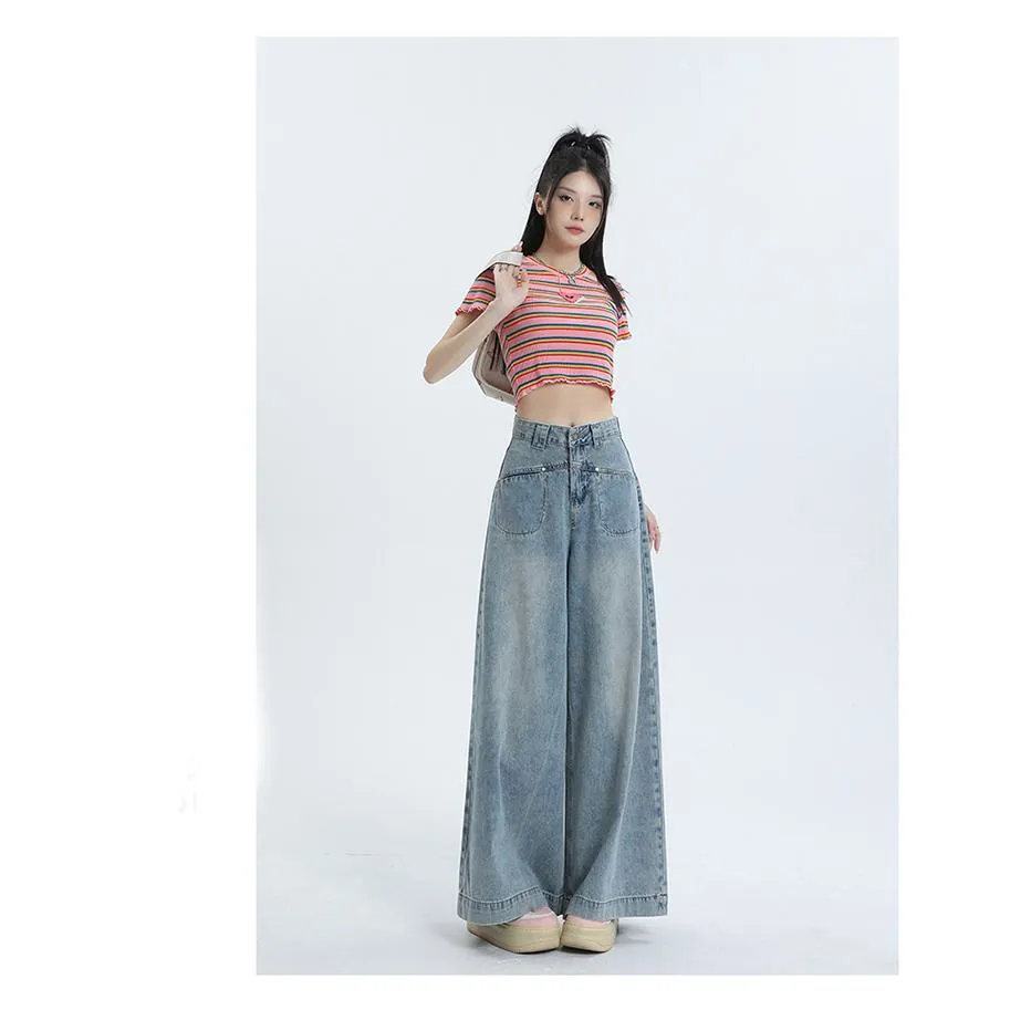 Loose Fit Wide-Leg Versatile High-Waisted Flare Leg Jeans