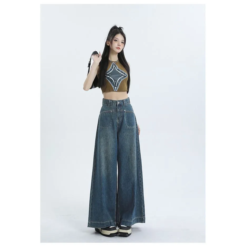 Loose Fit Wide-Leg Versatile High-Waisted Flare Leg Jeans