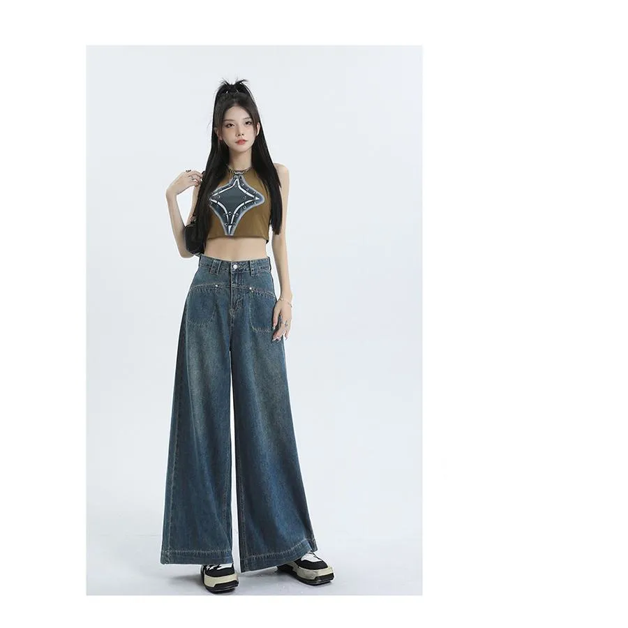 Loose Fit Wide-Leg Versatile High-Waisted Flare Leg Jeans