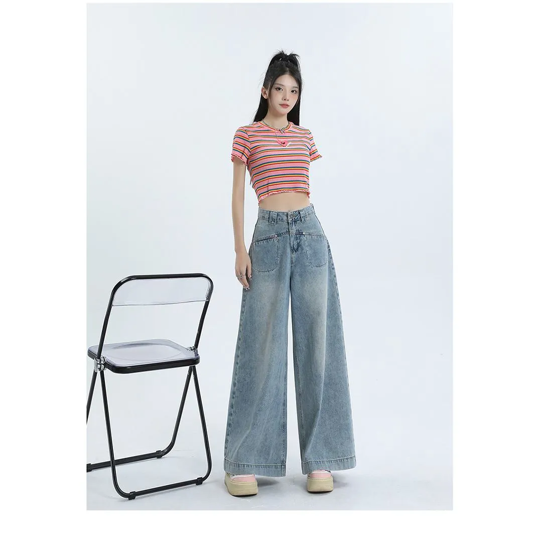 Loose Fit Wide-Leg Versatile High-Waisted Flare Leg Jeans