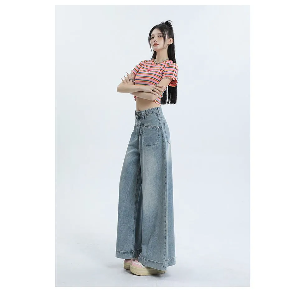 Loose Fit Wide-Leg Versatile High-Waisted Flare Leg Jeans