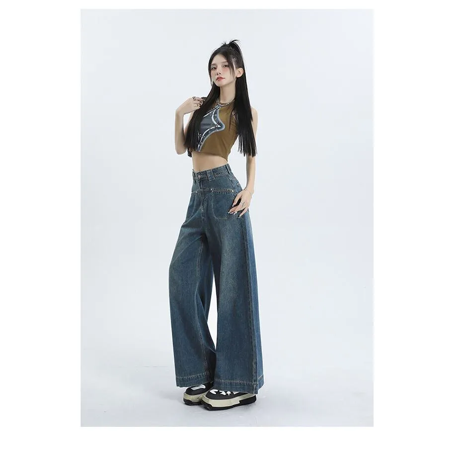 Loose Fit Wide-Leg Versatile High-Waisted Flare Leg Jeans