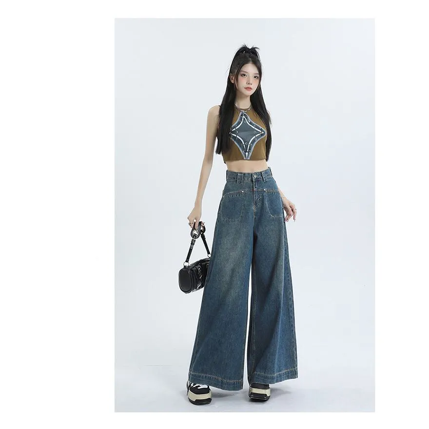 Loose Fit Wide-Leg Versatile High-Waisted Flare Leg Jeans