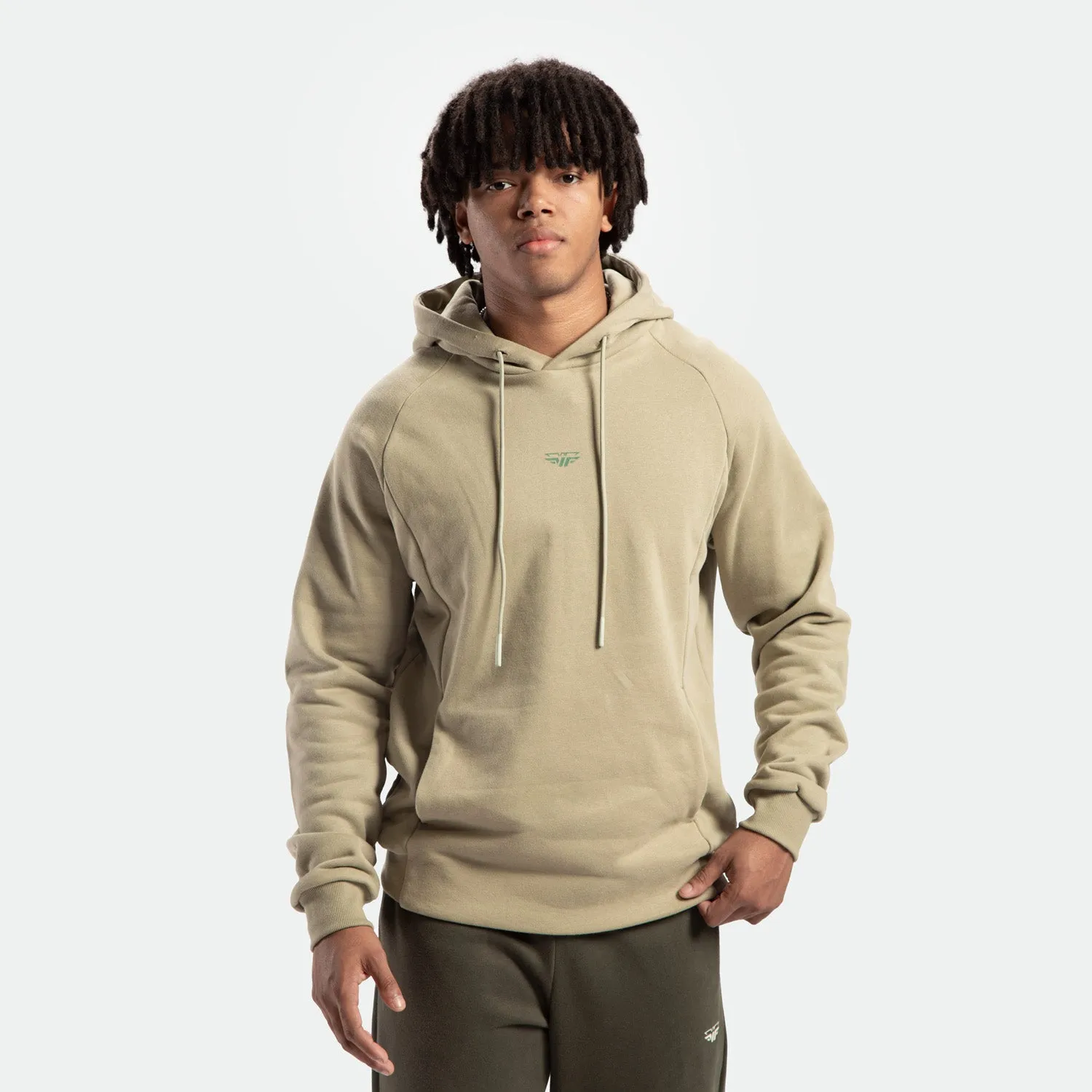 MEN-GO BEYOND-SHIELD-HOODIE (TEA-GREEN)