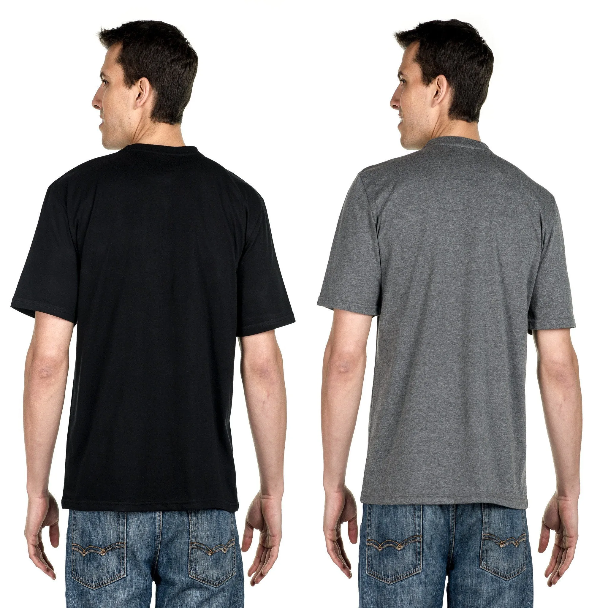 Men's 2-Pack Premium Knit T-Shirts - Black/Charcoal