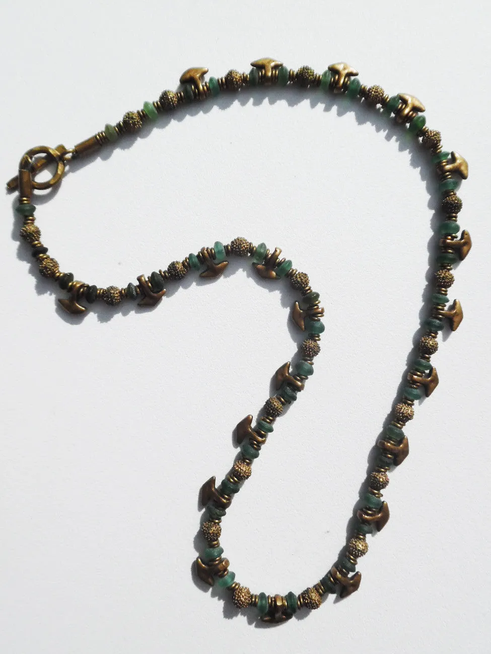 Necklace Tourmaline And Vintage African Brass Ooloo