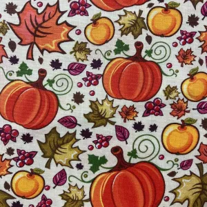 Pumpkins on White Tie-On Dog Bandana