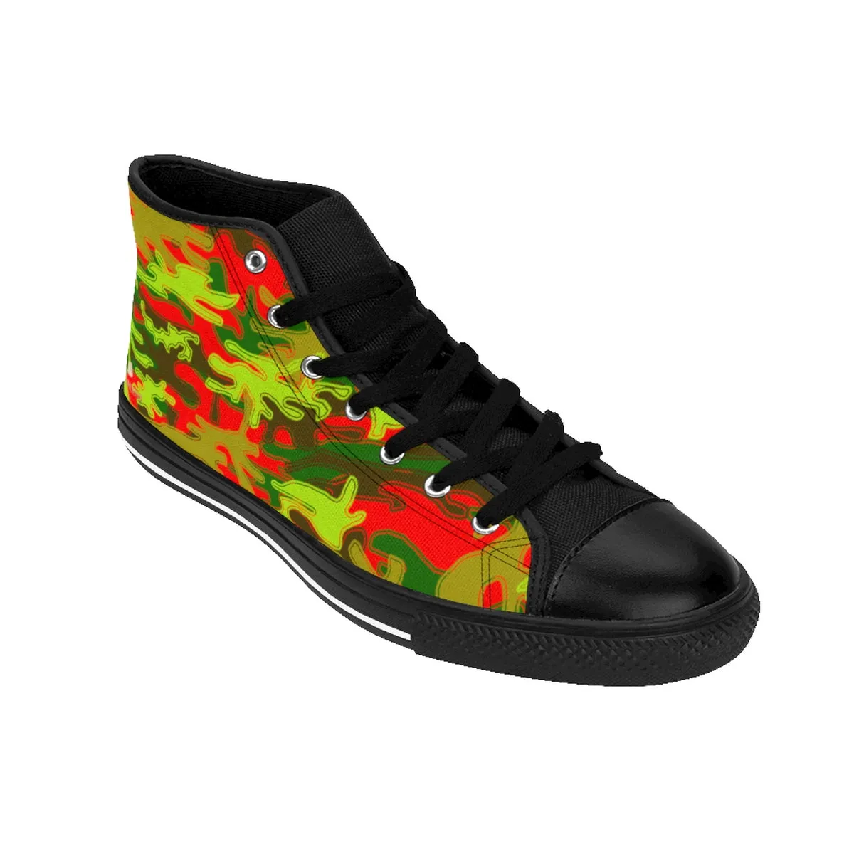 Red Green Camo Men's Sneakers, Red Green Camouflage Army Military Print Men's High-top Sneakers Tennis Shoes