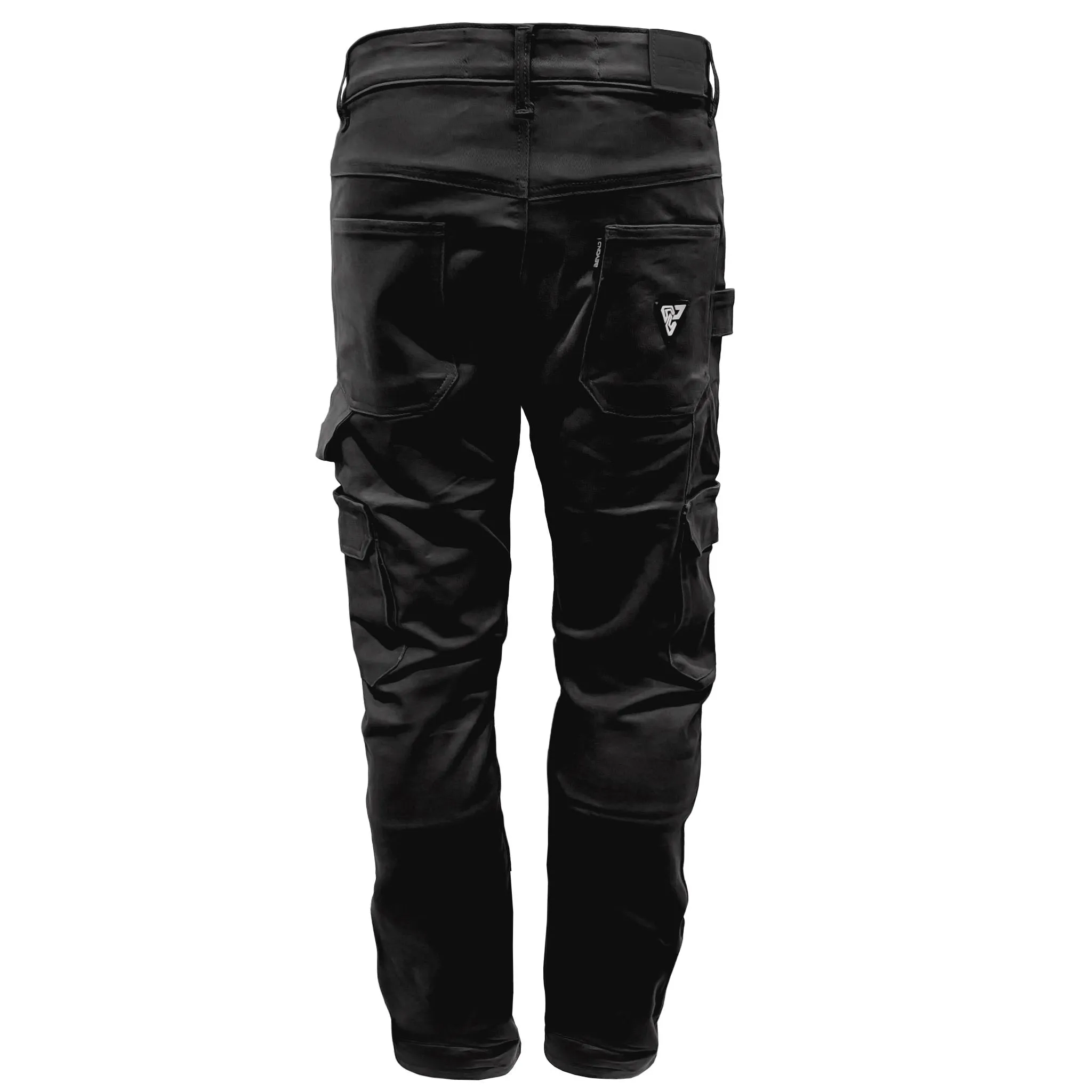 Relaxed Fit Cargo Pants - Black with Pads