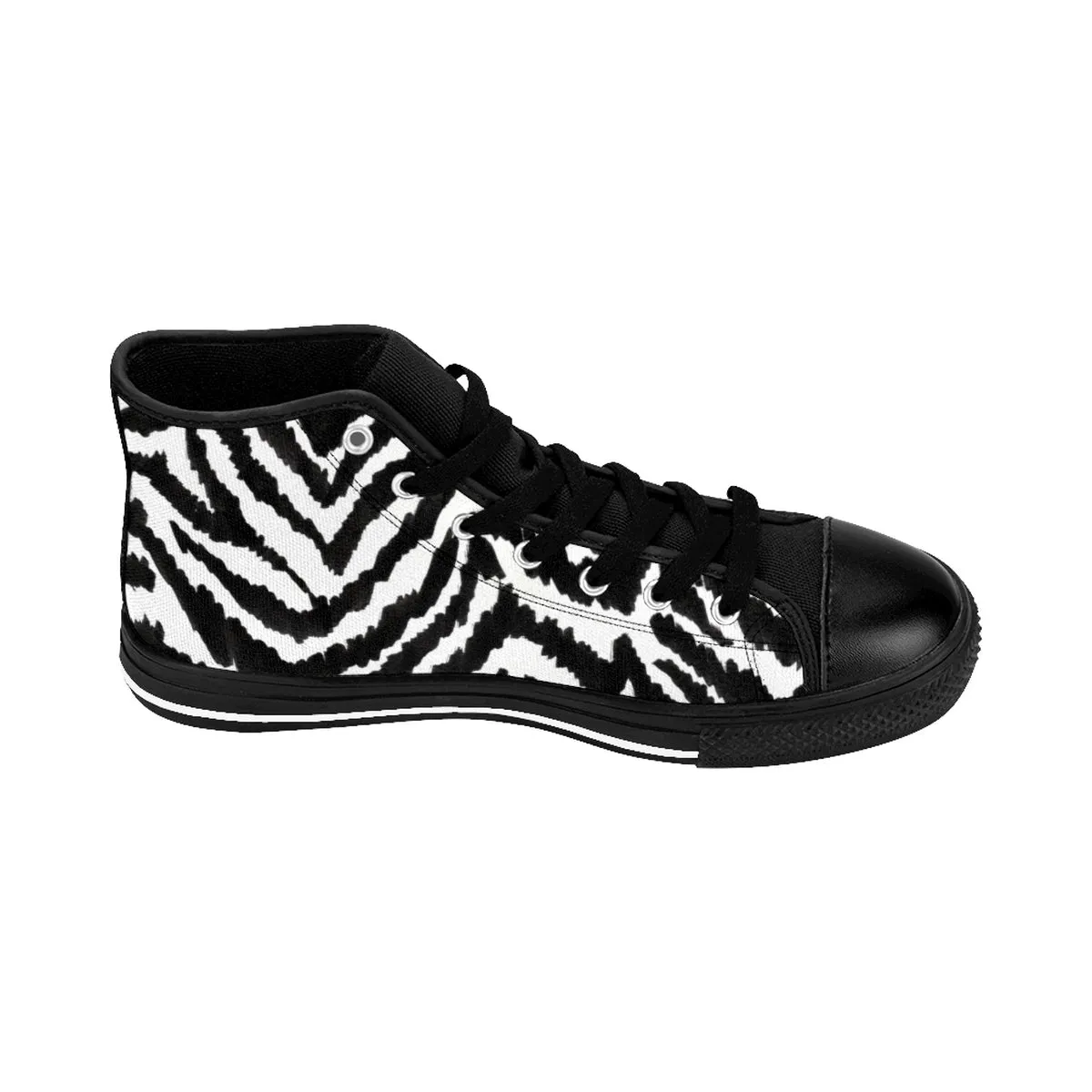 Robust Zebra Men's High Tops, White Black Zebra Animal Print Men's High-Top Sneakers Tennis Shoes