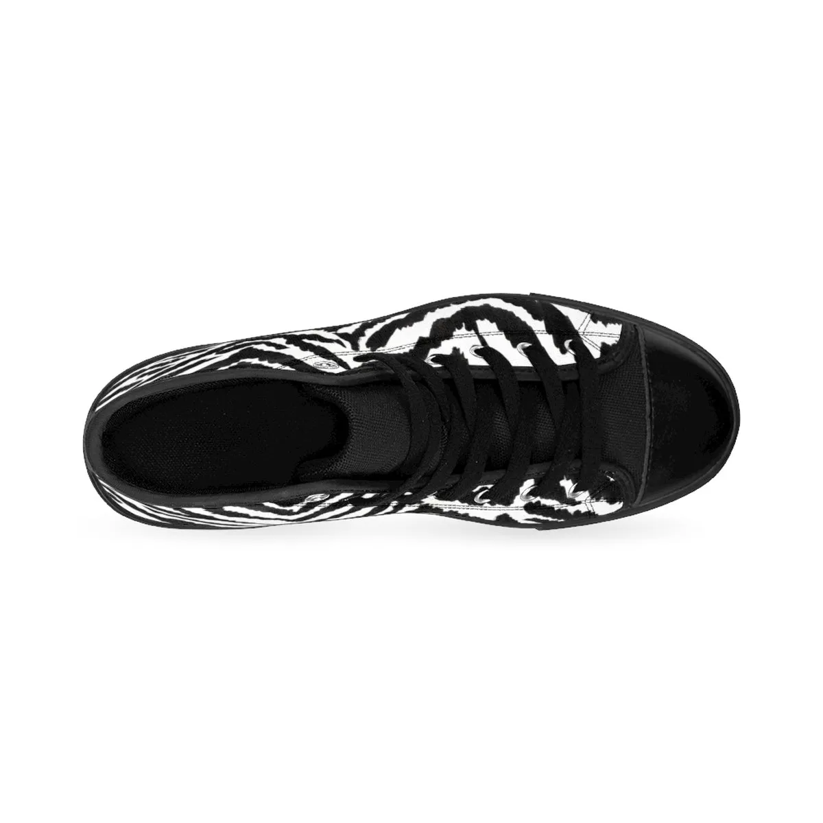 Robust Zebra Men's High Tops, White Black Zebra Animal Print Men's High-Top Sneakers Tennis Shoes