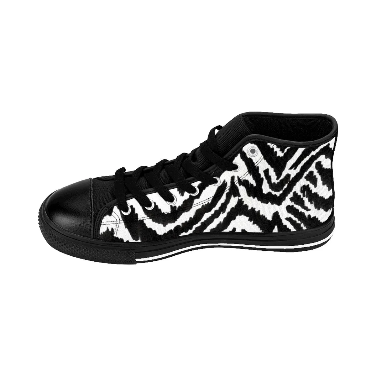 Robust Zebra Men's High Tops, White Black Zebra Animal Print Men's High-Top Sneakers Tennis Shoes