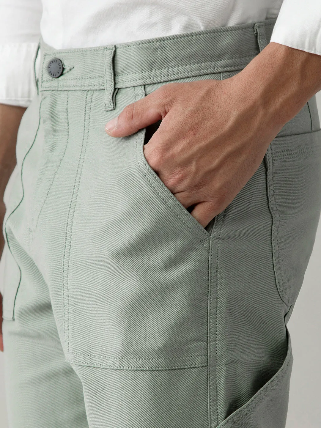 Sage Green Plain Cargo Pant