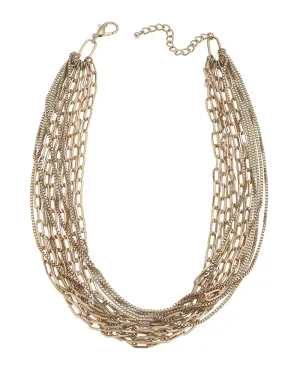 Soren Layered Mixed Media Chain Statement Necklace